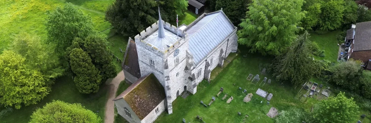 Pirton Church and Water Tower: Aerial Journey