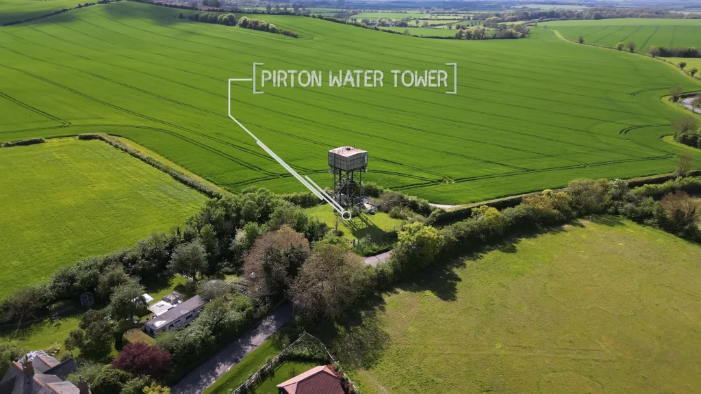 Pirton water tower - from above